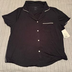 NEW Stars Above Black Button Down Soft Pajama Top XL